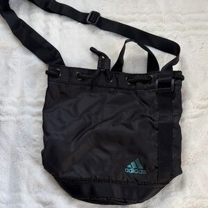 Adidas Black Crossbody Bag with Teal Logo